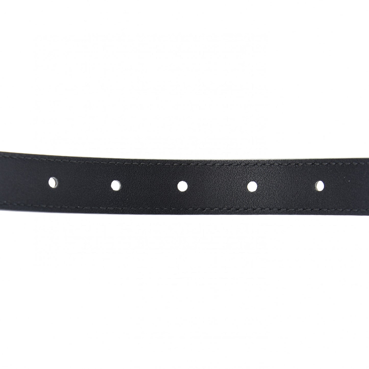 Moon Calfskin Pearl Double G 20mm Belt 80 32 Black Cream