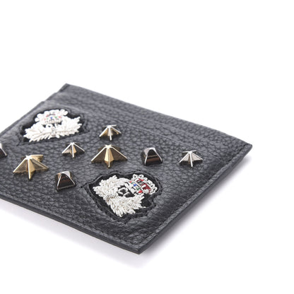 Christian Louboutin Grained Calfskin Kios Star Studded Card Holder Black 8 of 9