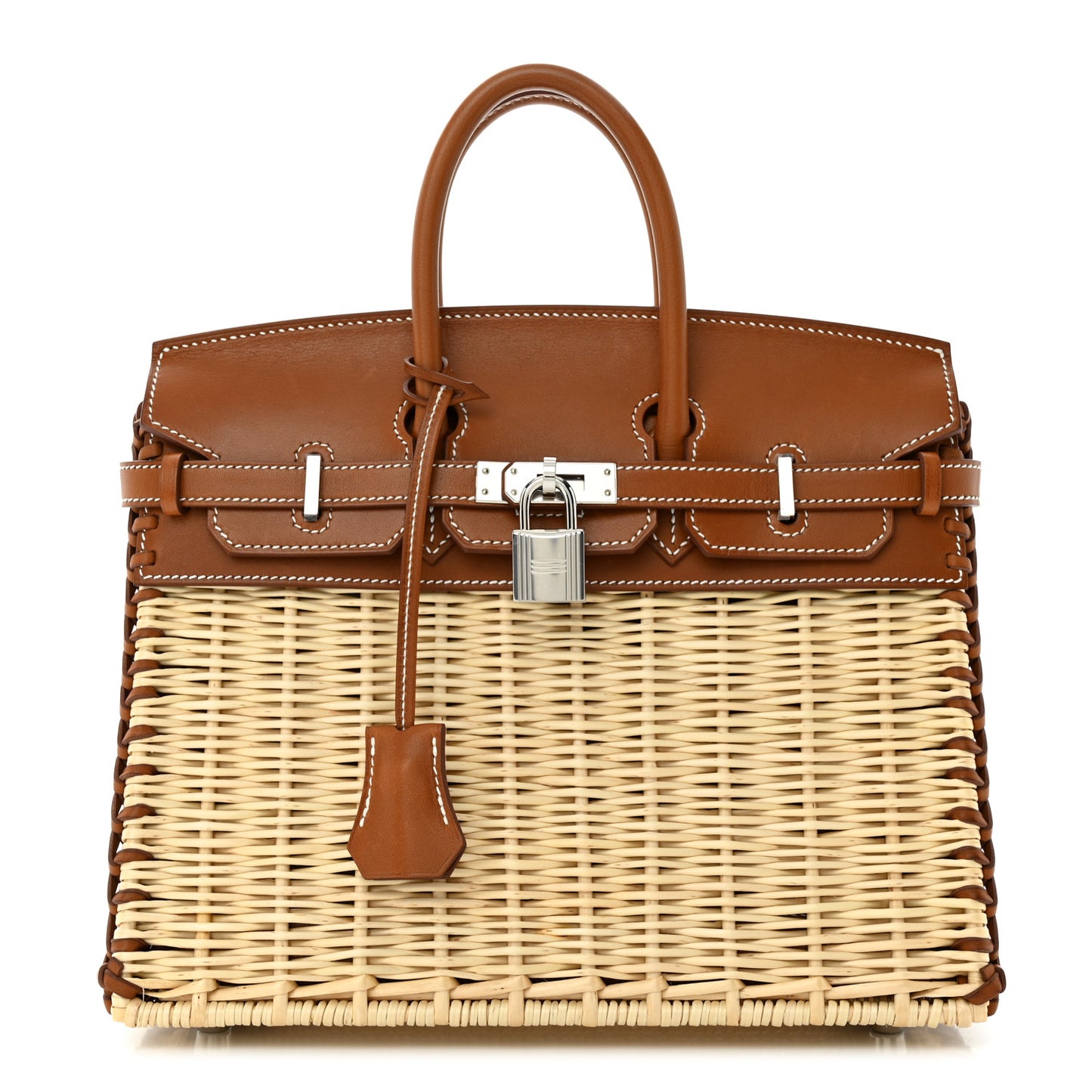 Wicker Barenia Picnic Birkin 25 Naturel Fauve