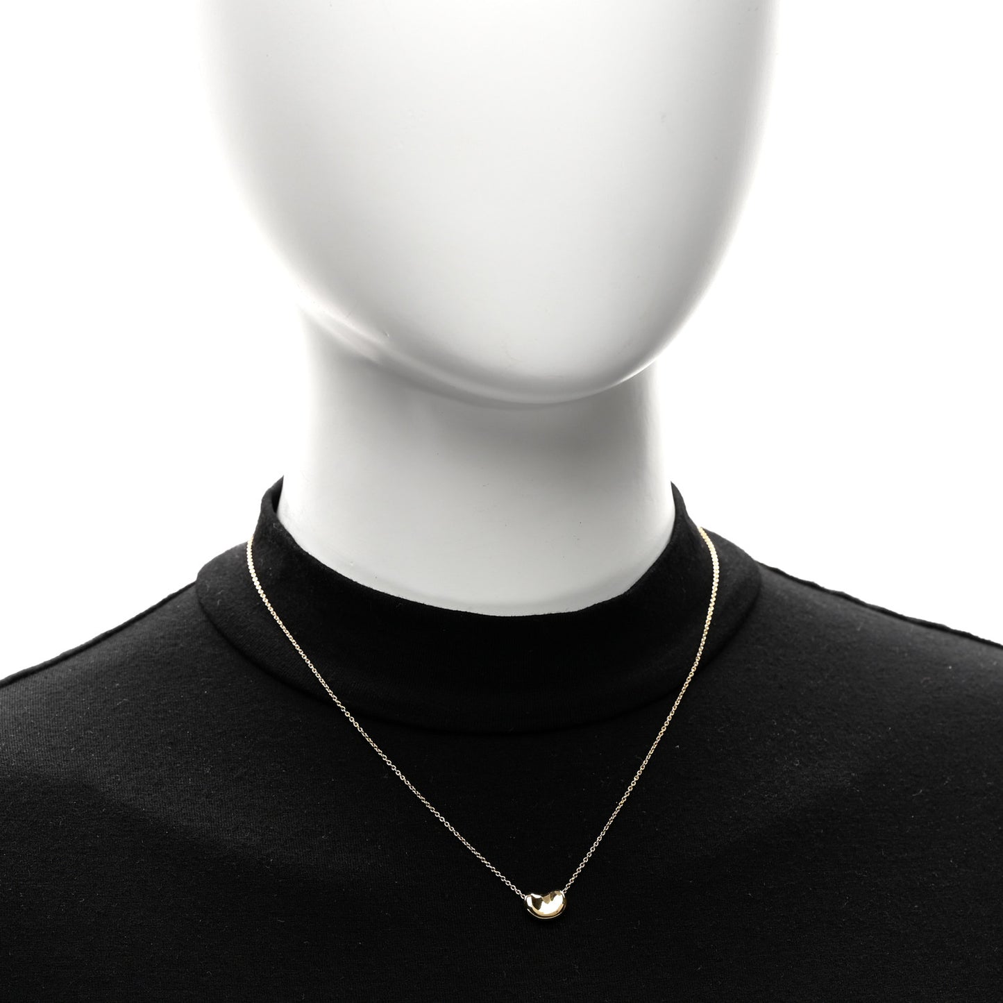 18K Yellow Gold 11mm Elsa Peretti Bean Pendant Necklace