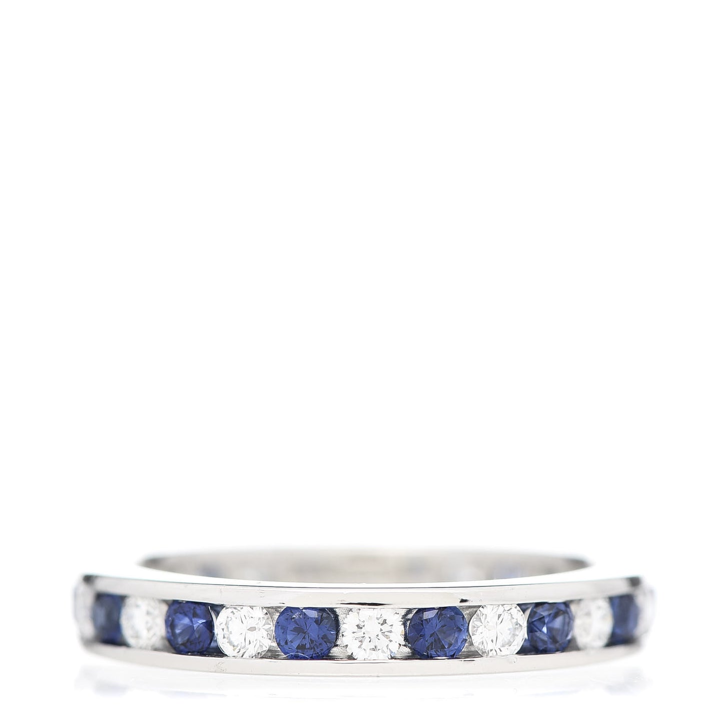 Platinum Diamond Blue Sapphire Eternity Band Ring 52 6