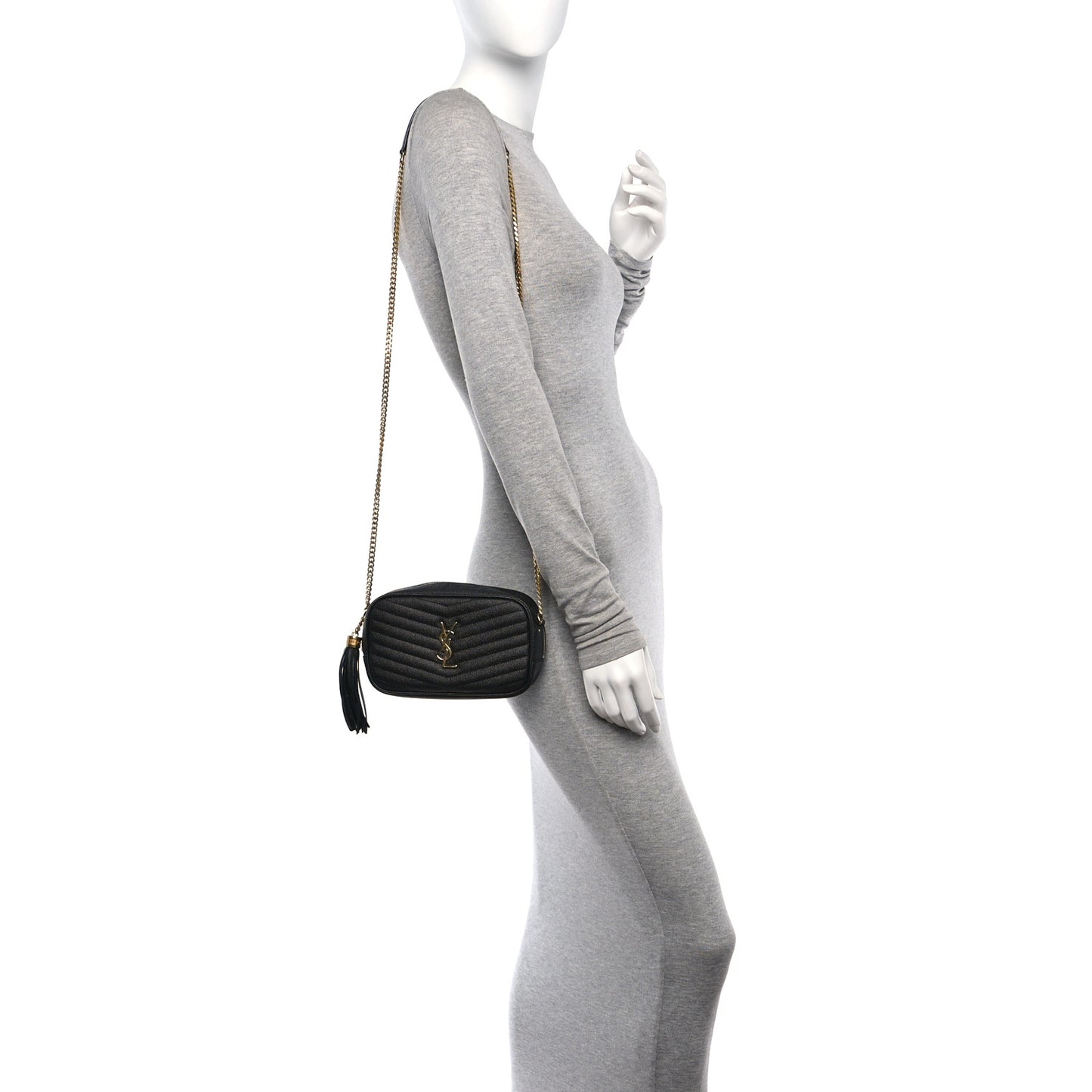 Grain De Poudre Matelasse Monogram Mini Lou Camera Bag Black