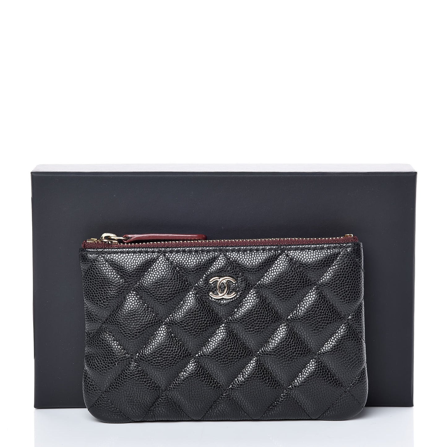 Caviar Quilted Small Cosmetic Case Black