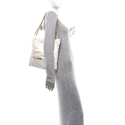 Chanel Shiny Calfskin Quilted Small Chanel 22 White 2 of 13