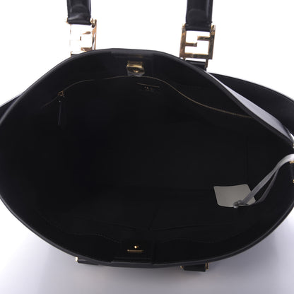 Fendi Vitello Glacier Medium FF Tote Black 6 of 10