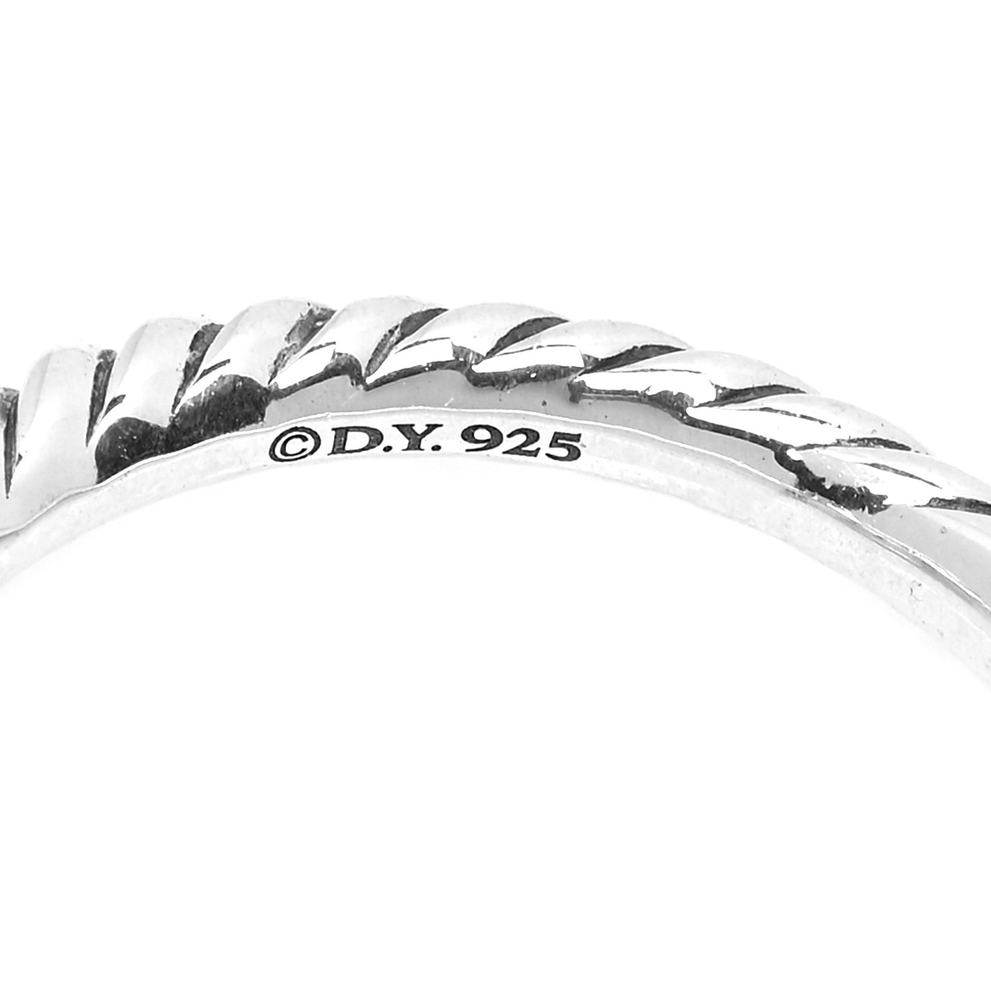 Sterling Silver Diamond Prasiolite 8mm Chatelaine Ring 54 6.75