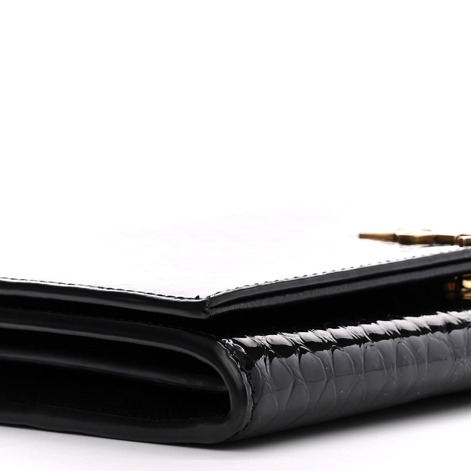 Saint Laurent Embossed Monogram Chain Wallet Black 9 of 10