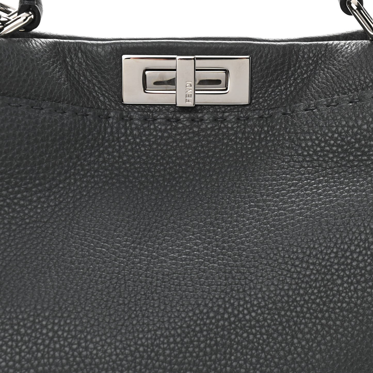 Cuoio Romano Selleria Bi-Color Large Peekaboo Iconic Satchel Asfalto Latte