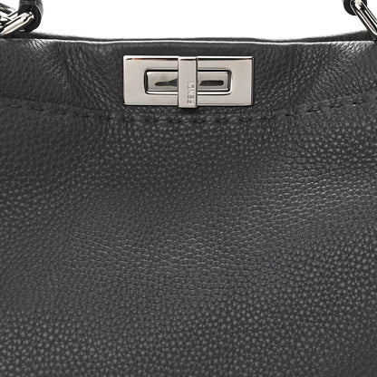 Fendi Cuoio Romano Selleria Bi-Color Large Peekaboo Iconic Satchel Asfalto Latte 8 of 11