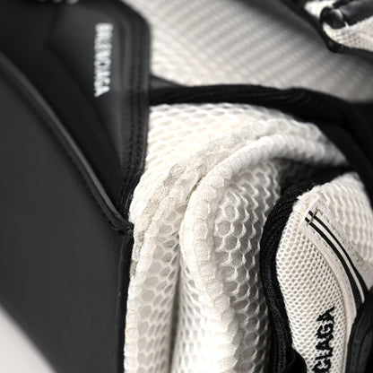 Balenciaga Faux Calfskin Fabric Small Sneakerhead Top Handle Bag Black White 11 of 11