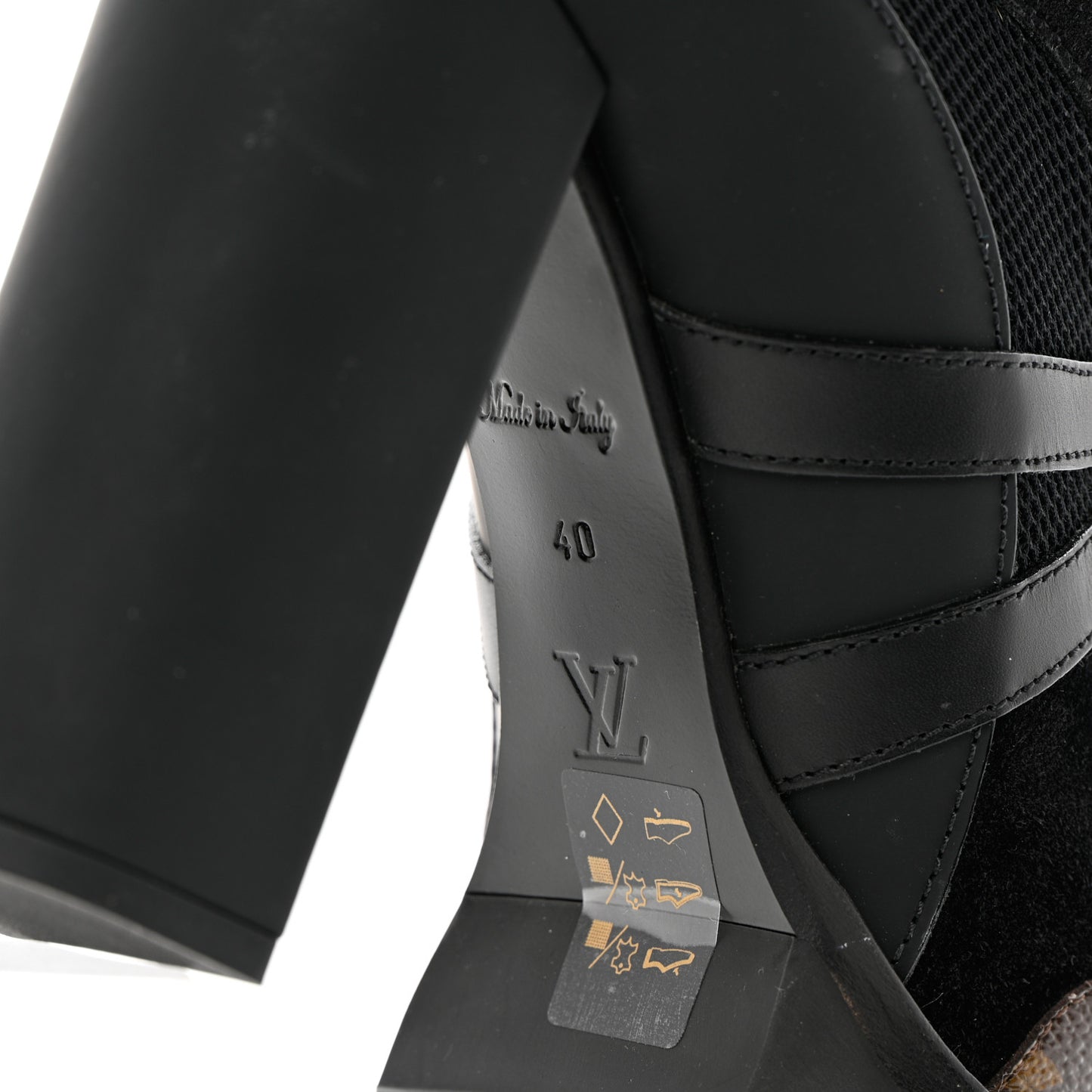 Suede Calfskin Monogram Star Trail Ankle Boots 40 Black