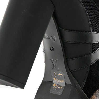 Louis Vuitton Suede Calfskin Monogram Star Trail Ankle Boots 40 Black 7 of 14