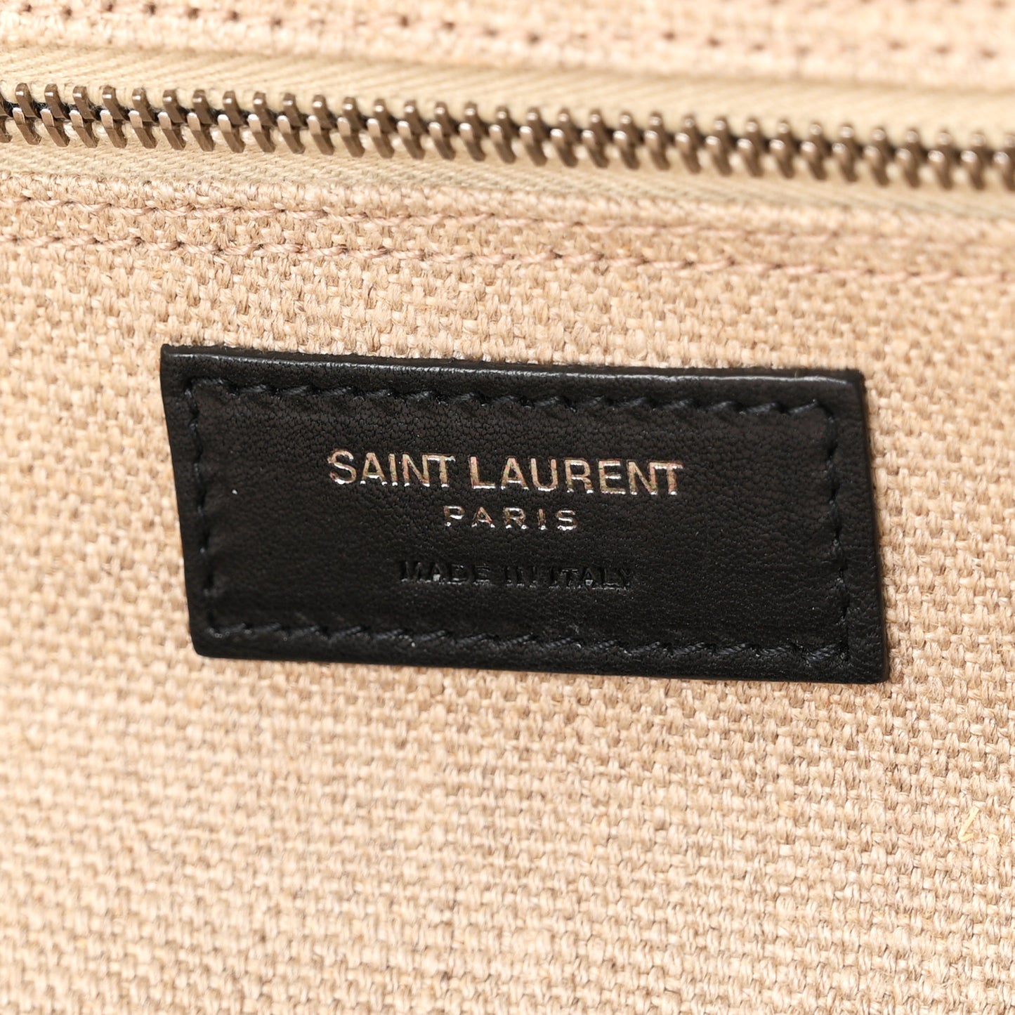 Linen Calfskin Rive Gauche Tote Optic White