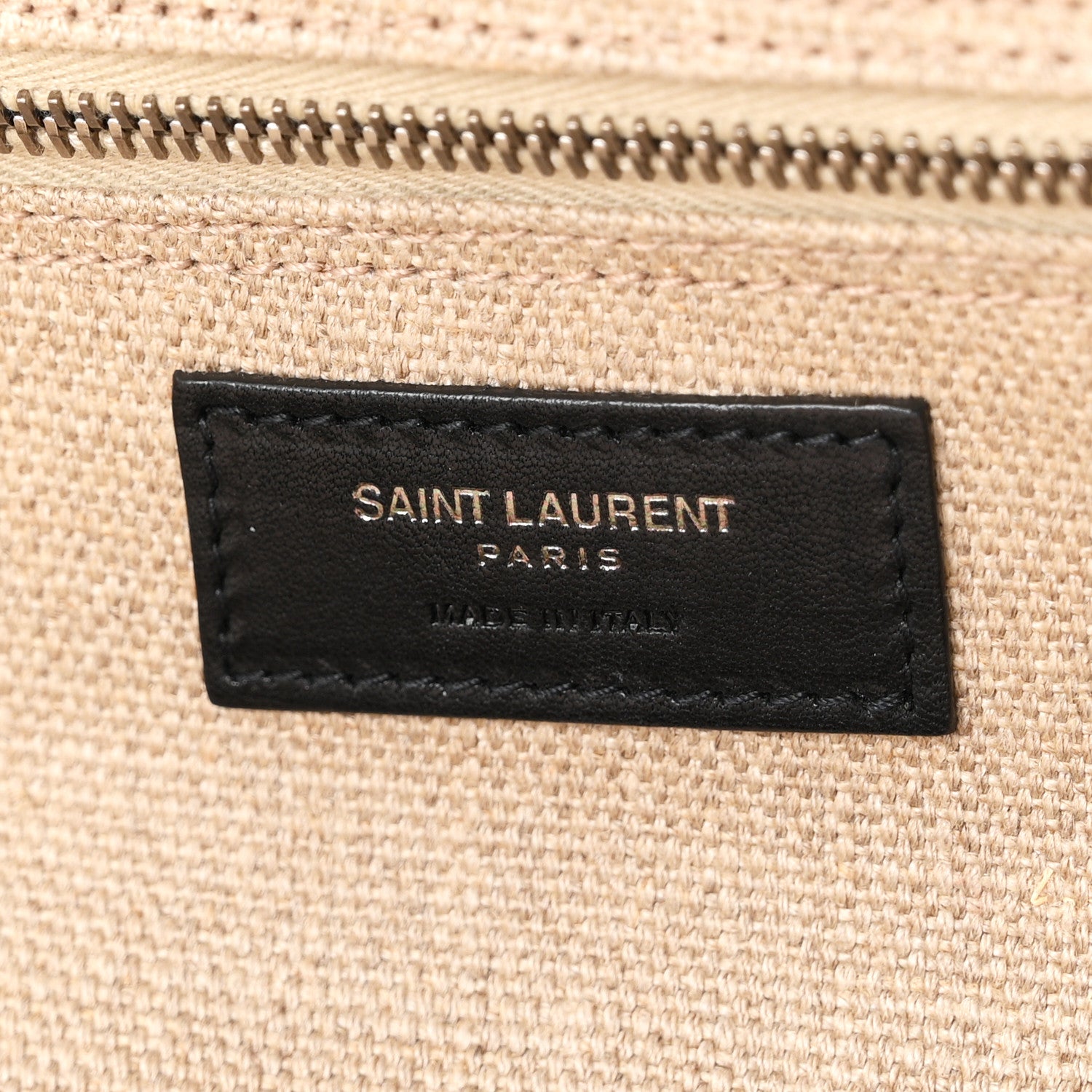 Saint Laurent Linen Calfskin Rive Gauche Tote Optic White 6 of 10