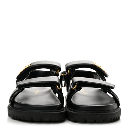 Christian Dior Lambskin Dioract 10mm Sandals 36.5 Black 3 of 13