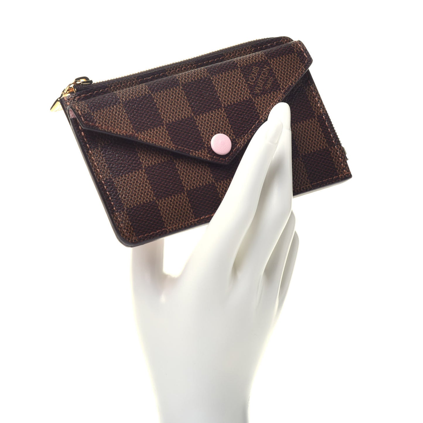 Damier Ebene Recto Verso Card Holder Rose Ballerine