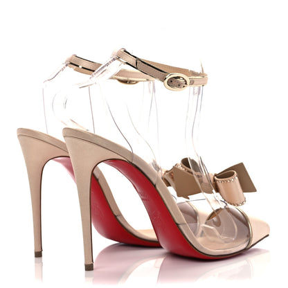 Christian Louboutin Satin PVC Specchio Naked Bow 100 Pumps 39.5 Version Nude 4 of 7