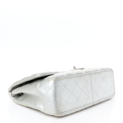 Chanel Metallic Lambskin Quilted Jumbo Single Flap Silver 4 of 11