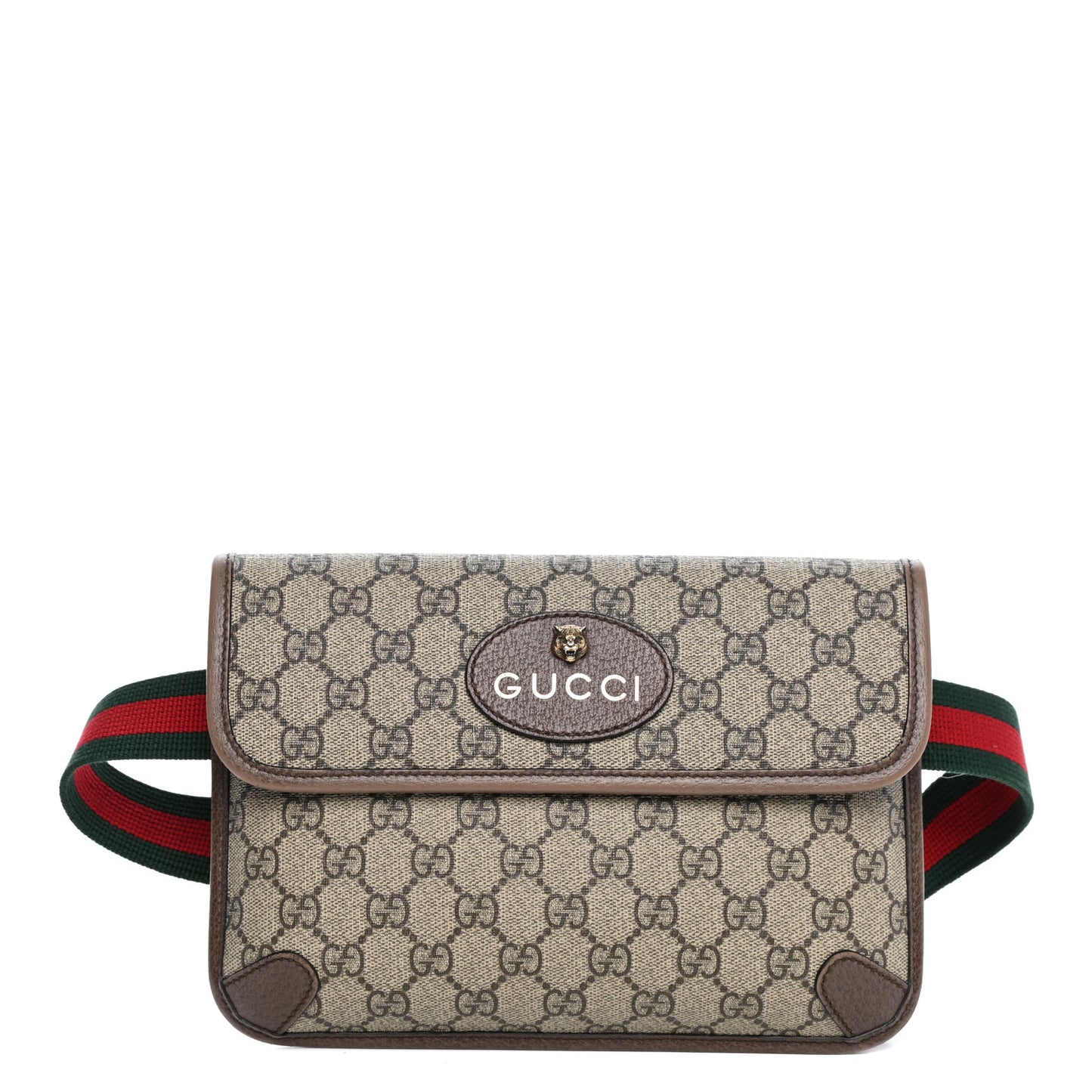 GG Supreme Monogram Neo Vintage Web Belt Bag Brown
