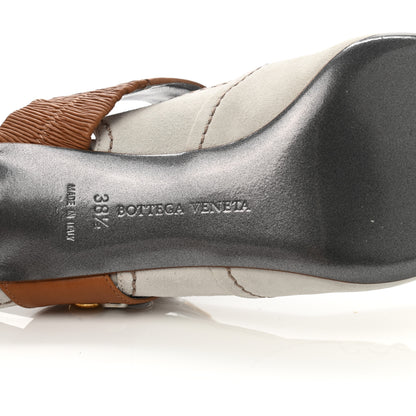 Bottega Veneta Suede Jeweled Runway Mary Jane Pumps 38.5 Mist Camello 6 of 7