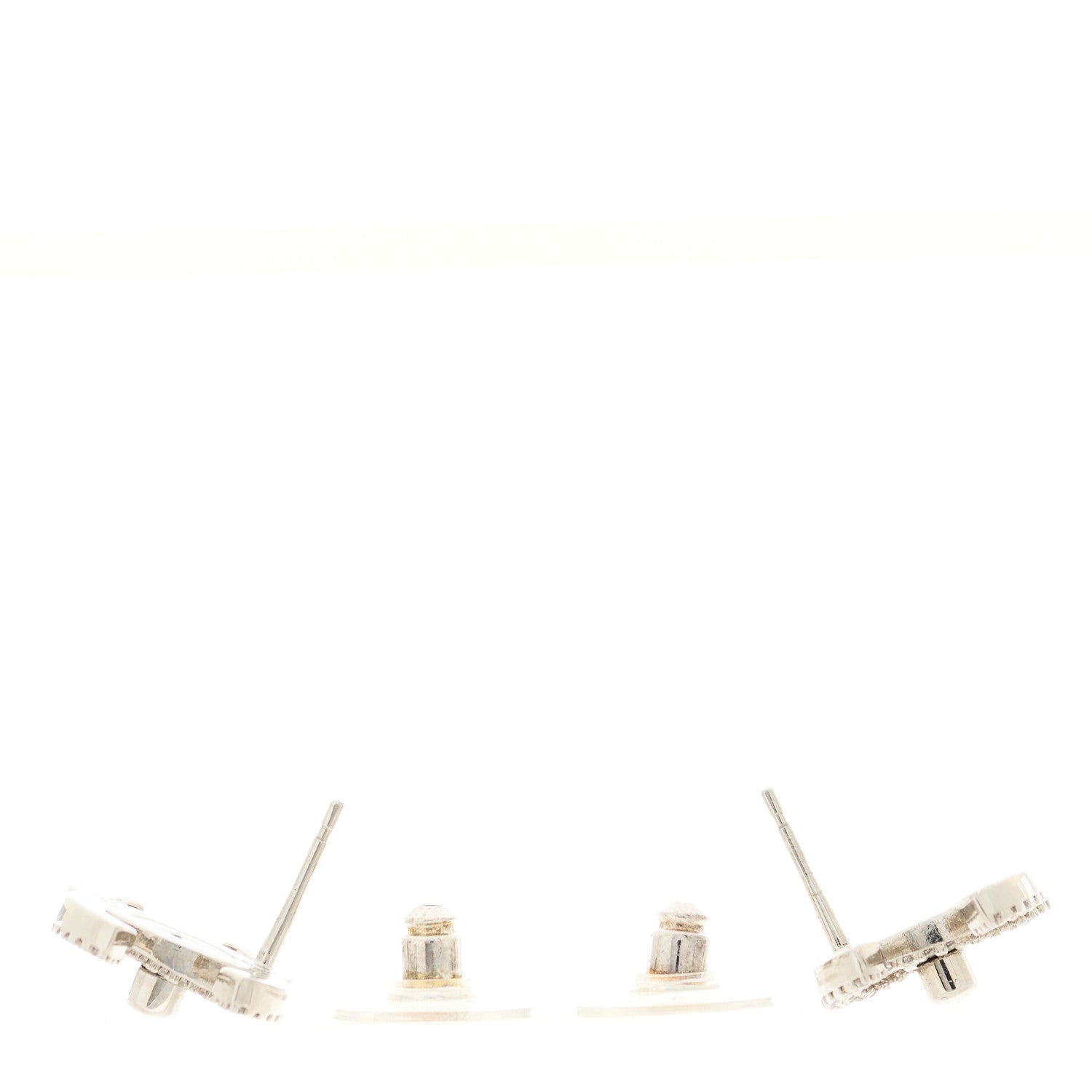 Chanel Crystal CC Turnlock Earrings Silver 3 of 5