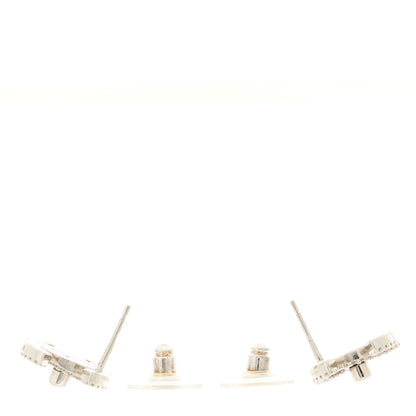Chanel Crystal CC Turnlock Earrings Silver 3 of 5