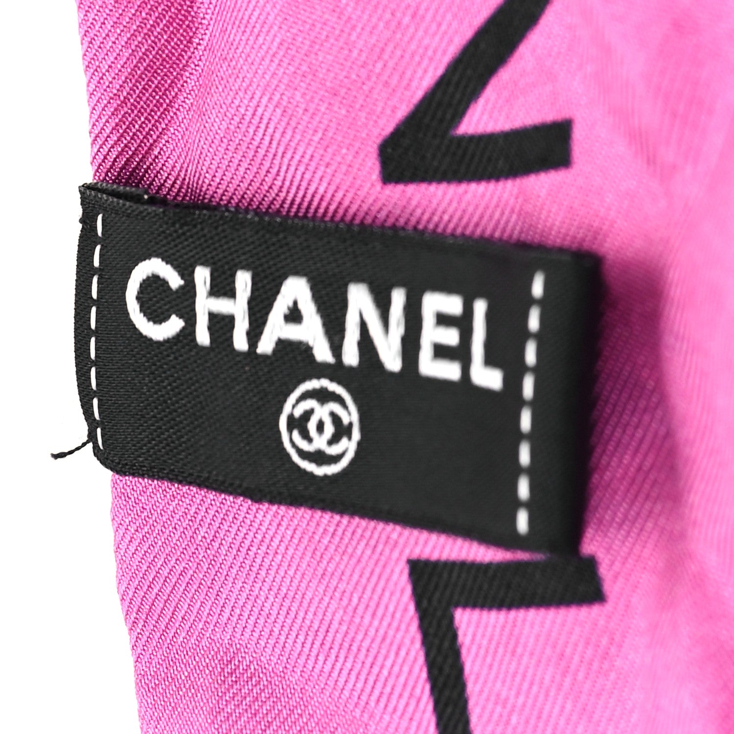 Chanel Silk CC Slim Bandeau Scarf Black Green Pink 4 of 4