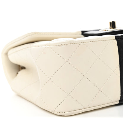 Chanel Lambskin Quilted Mini Rectangular Flap White Black 9 of 11