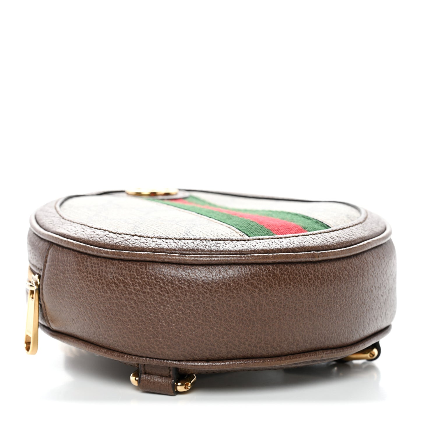 GG Supreme Monogram Web Mini Ophidia Round Backpack Brown