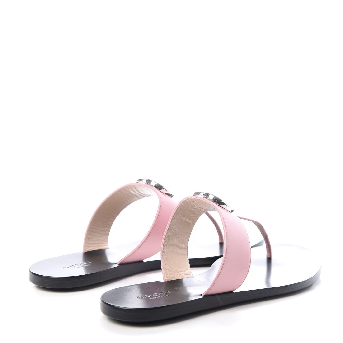 Calfskin GG Marmont Thong Sandals 37.5 Wild Rose