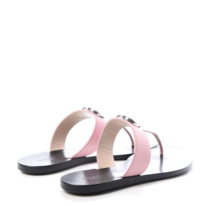Gucci Calfskin GG Marmont Thong Sandals 37.5 Wild Rose 4 of 10