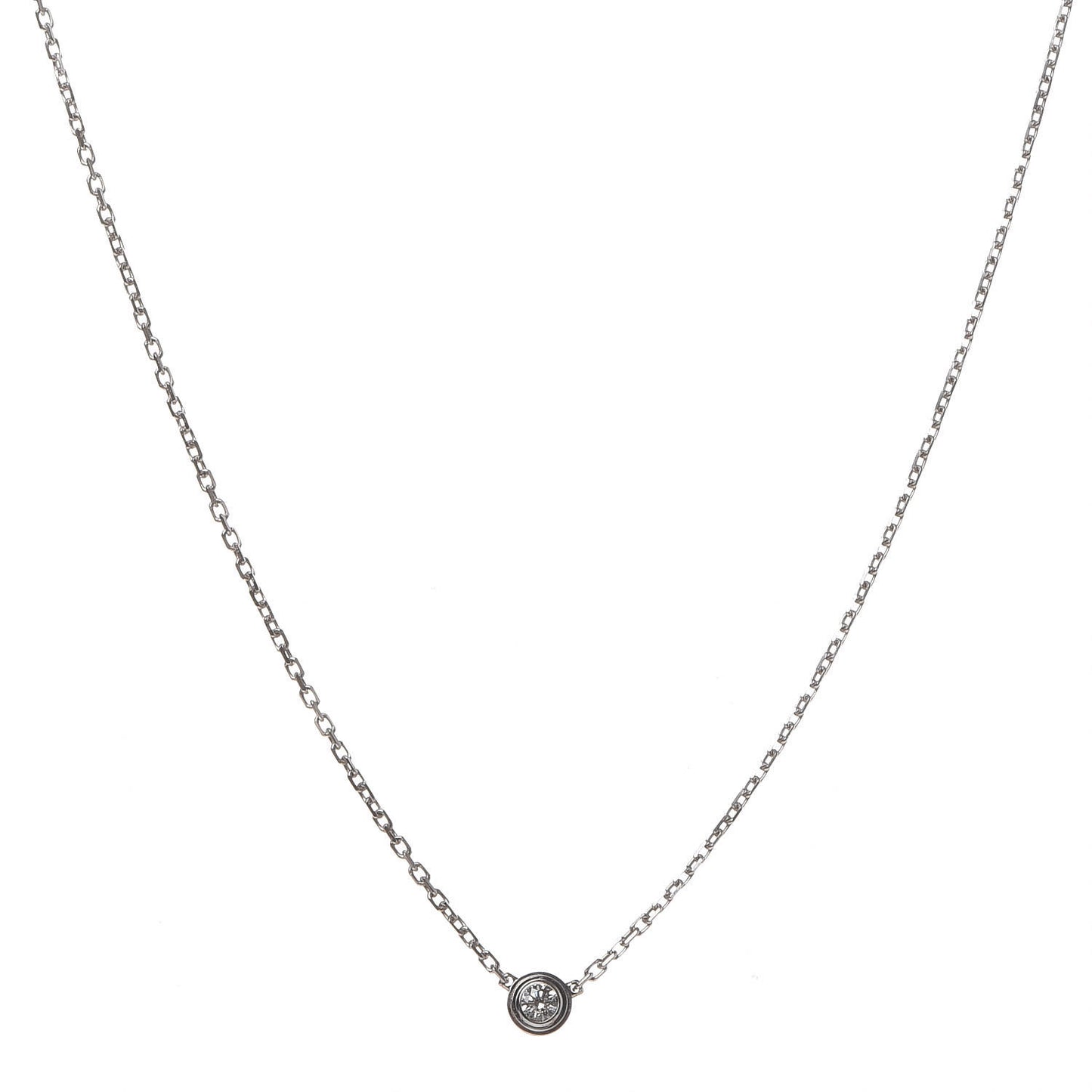 18K White Gold Diamond XS D'Amour Pendant Necklace