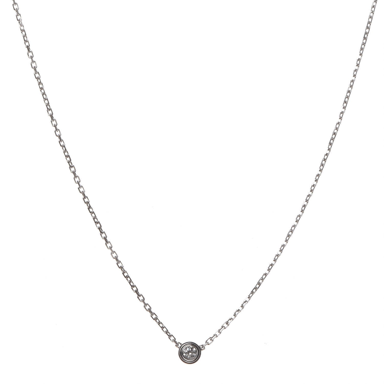 Cartier 18K White Gold Diamond XS D'Amour Pendant Necklace 4 of 8