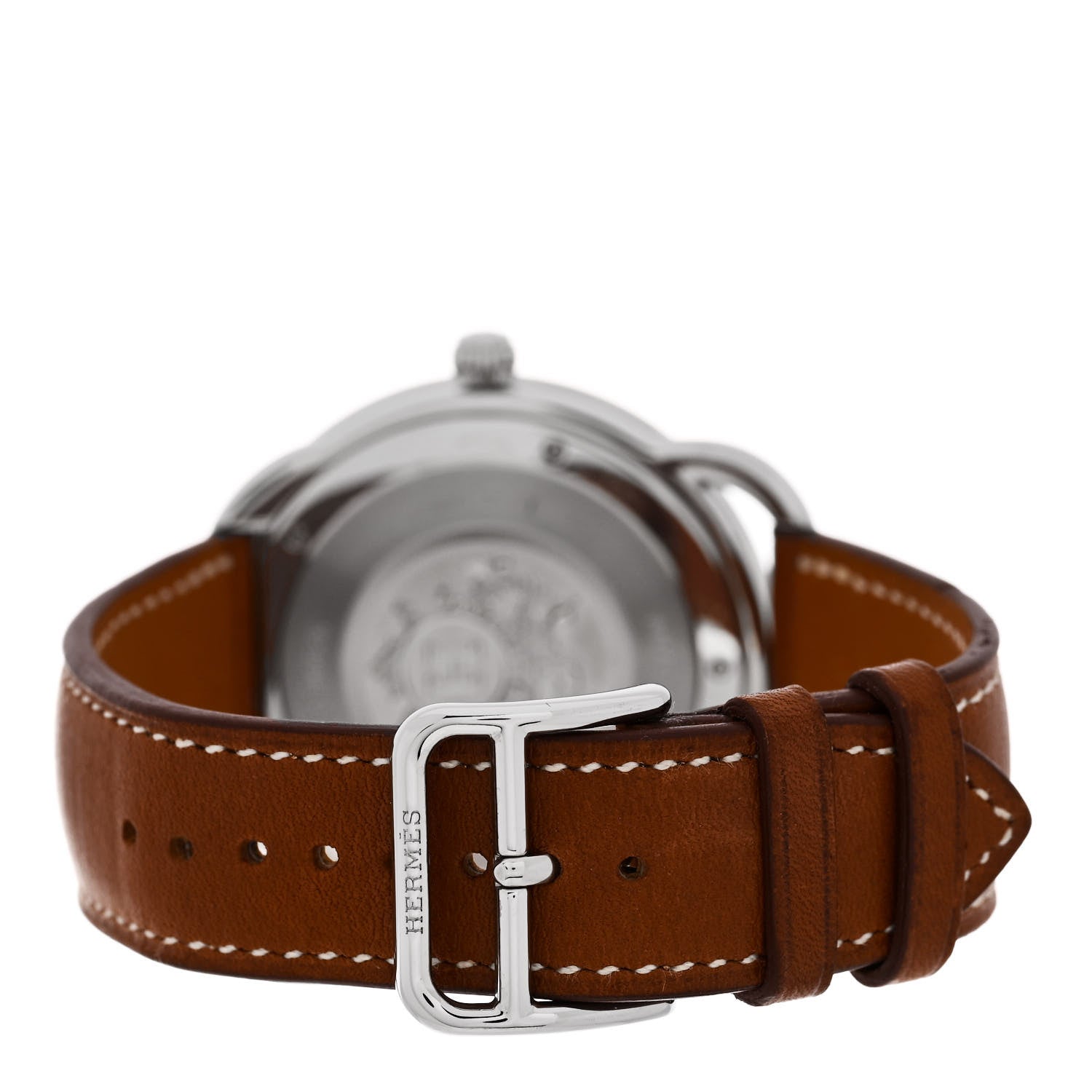 Hermes Stainless Steel Barenia 40mm Arceau Quartz Watch Fauve 3 of 5