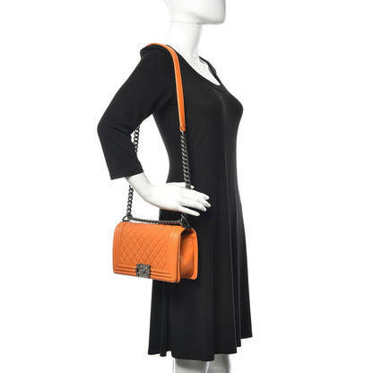 Chanel Lambskin Quilted Medium Boy Flap Orange 2 of 16