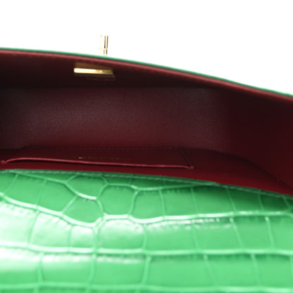 Chanel Calfskin Crocodile Embossed Turn Around Mini Flap Green 5 of 11