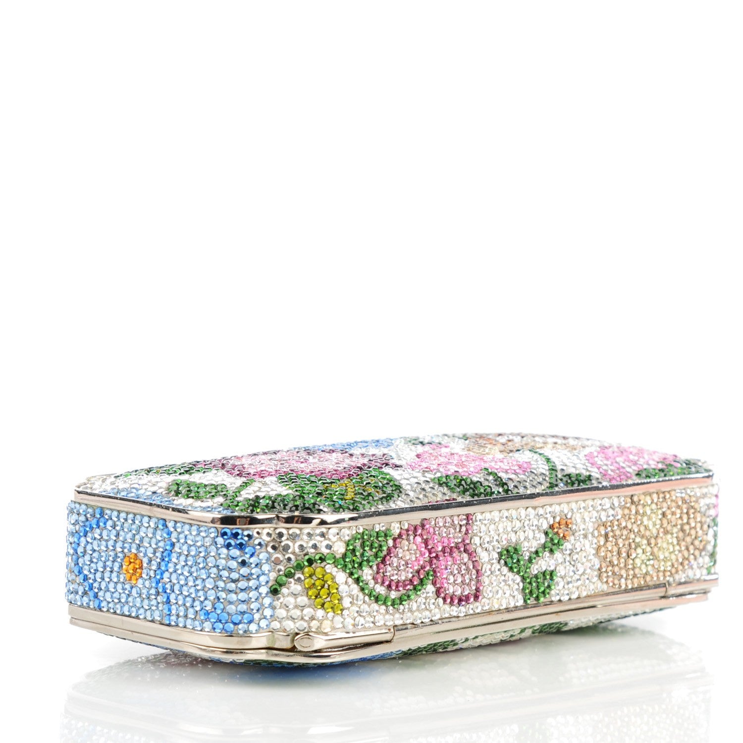 Judith Leiber Swarovski Crystal Floral Miniaudiere Clutch 10 of 15
