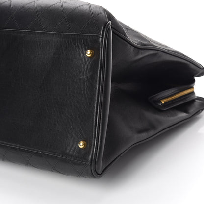 Chanel Calfskin Stitched XL Weekender Black 11 of 12