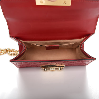 Gucci Guccissima Small Padlock Shoulder Bag Hibiscus Red 5 of 7