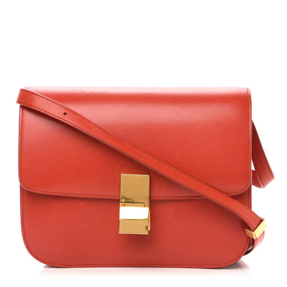 Celine Box Calfskin Medium Classic Box Flap Bag Red 1 of 12