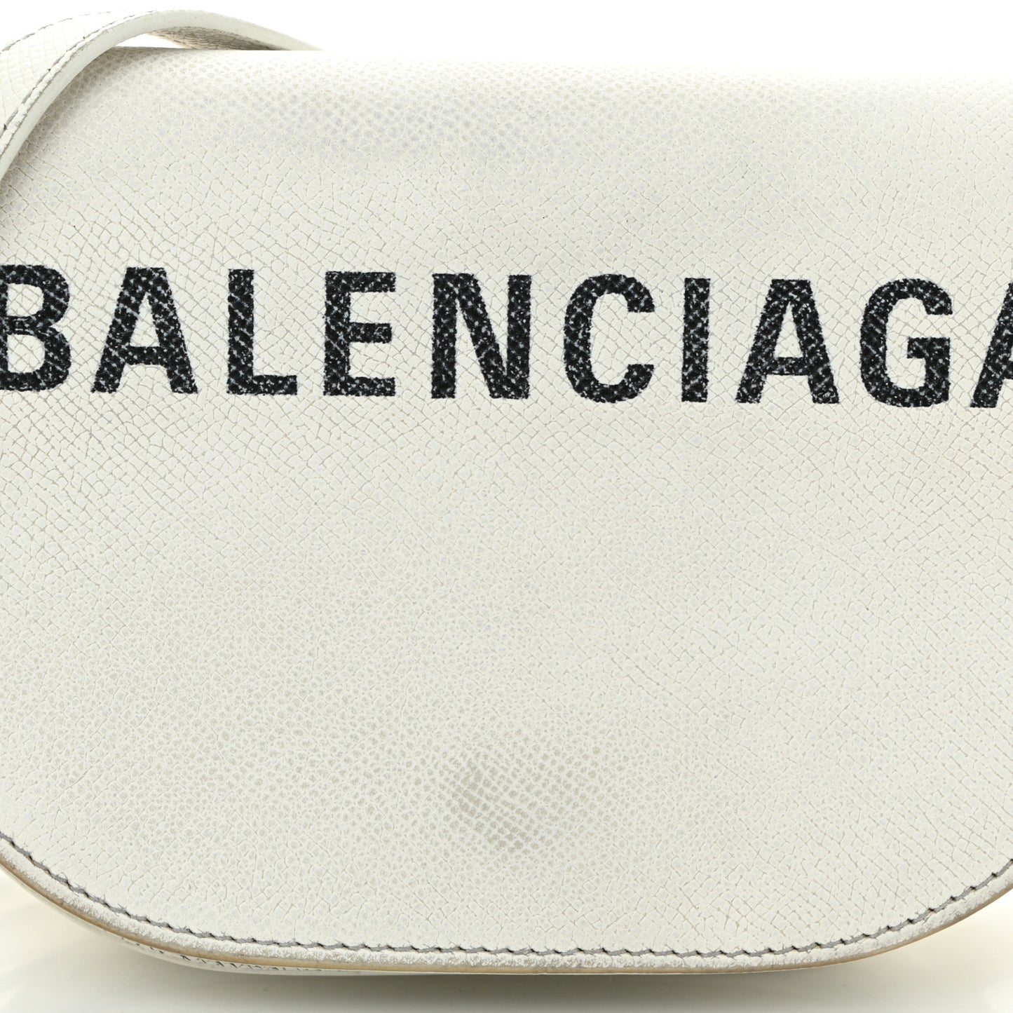 Grained Calfskin Logo Print Ville Day Bag XS White