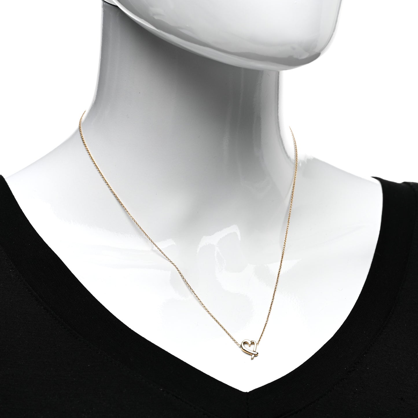 18K Yellow Gold Mini Paloma Picasso Loving Heart Pendant Necklace