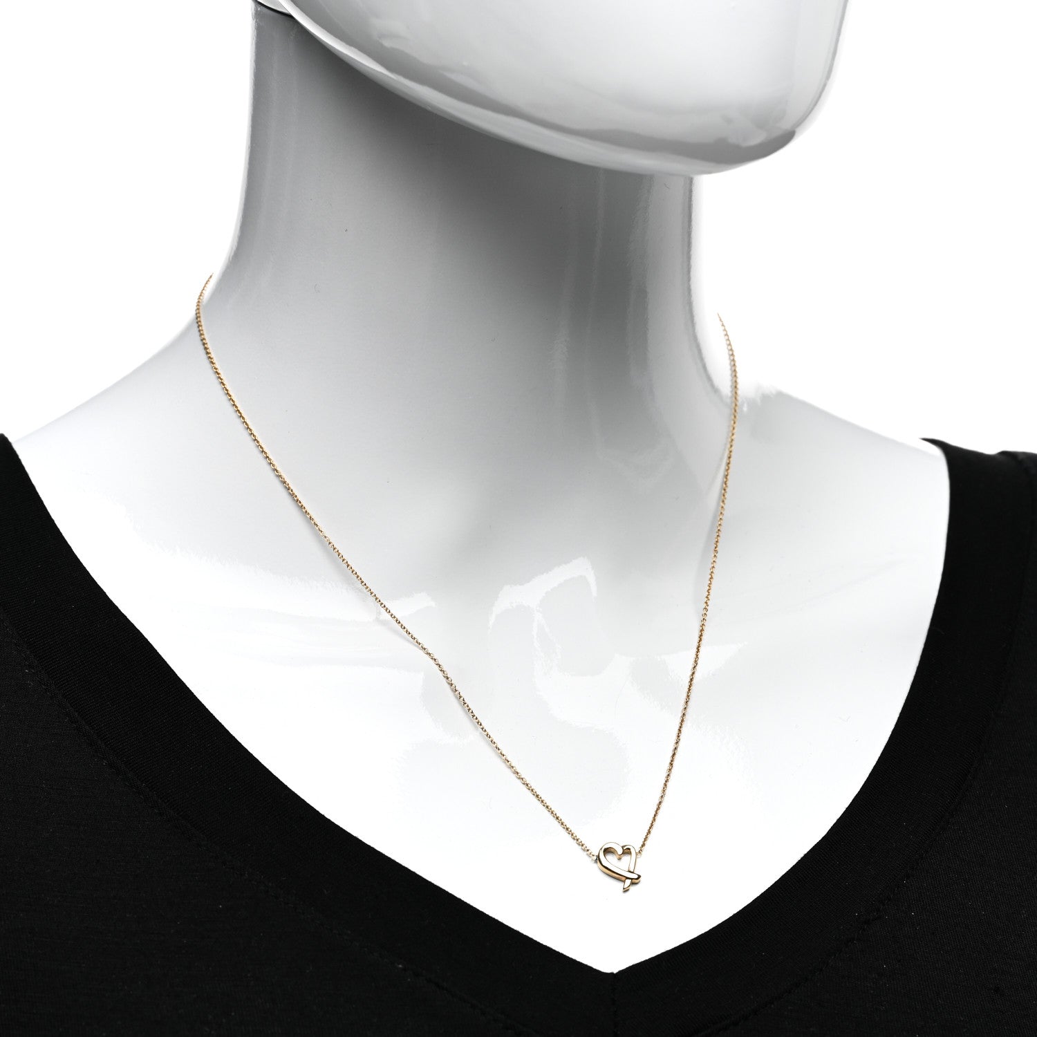 Tiffany 18K Yellow Gold Mini Paloma Picasso Loving Heart Pendant Necklace 2 of 4