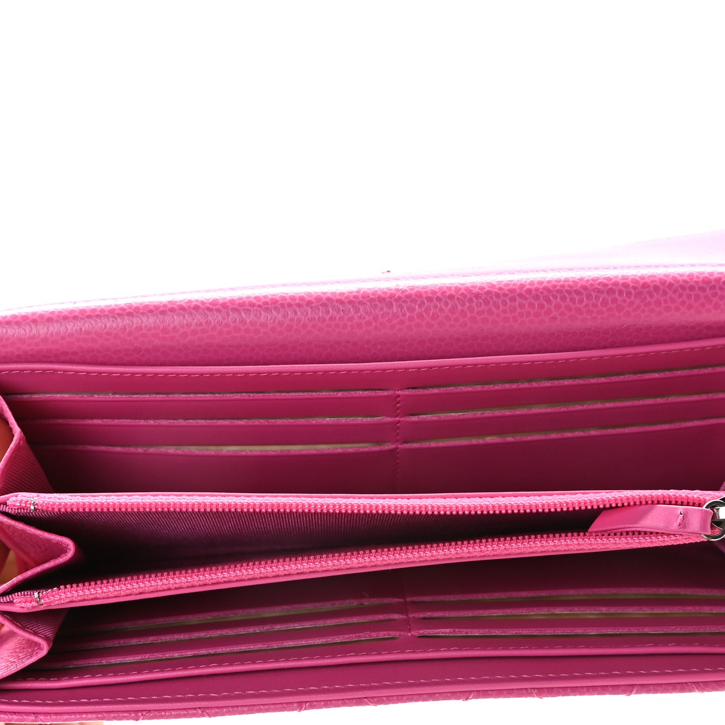Caviar Quilted Large Gusset Flap Wallet Pink
