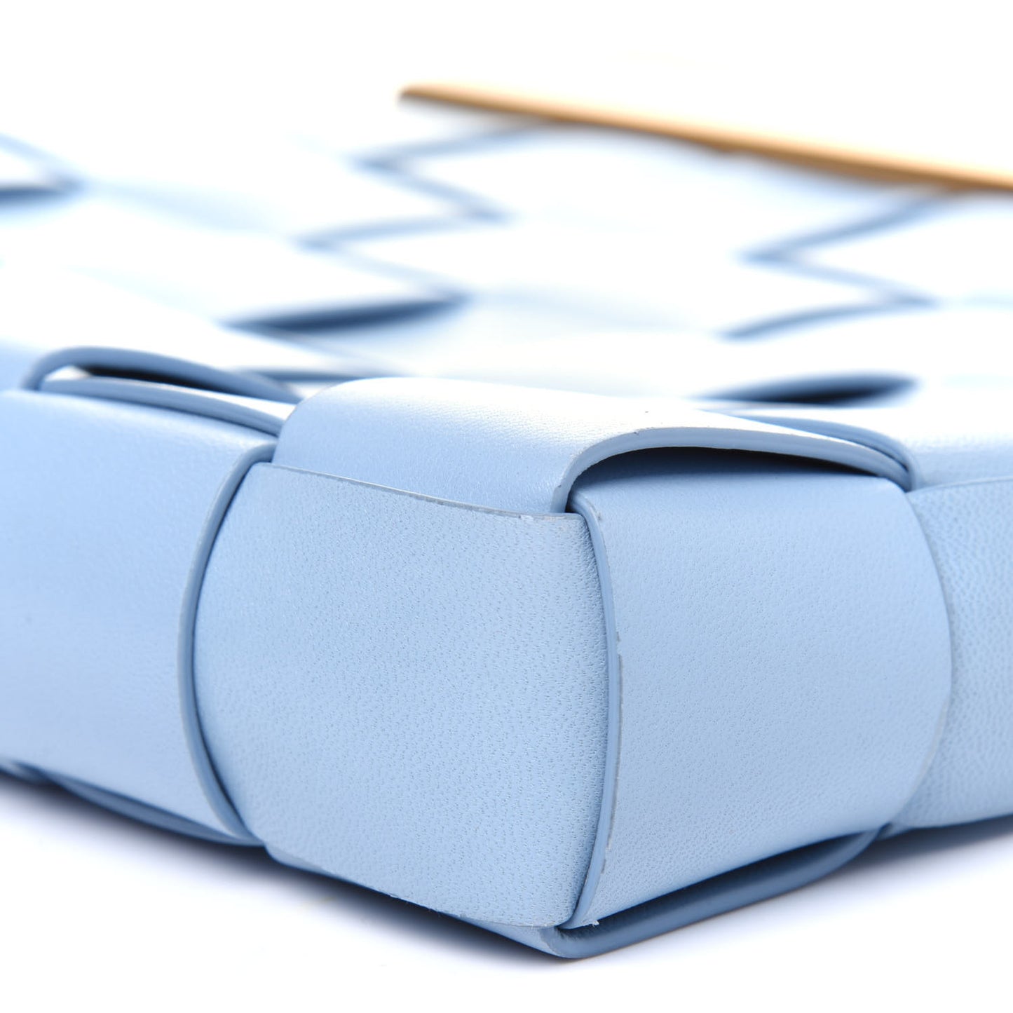 Nappa Intrecciato The Snap Clutch Ice Blue