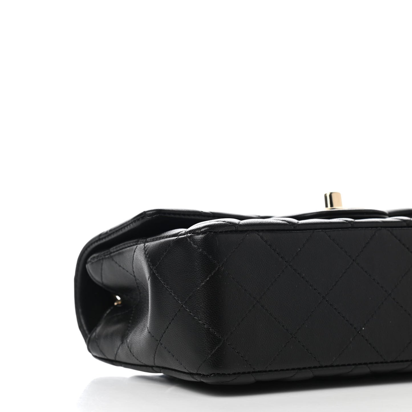 Lambskin Quilted Mini Rectangular Flap Black
