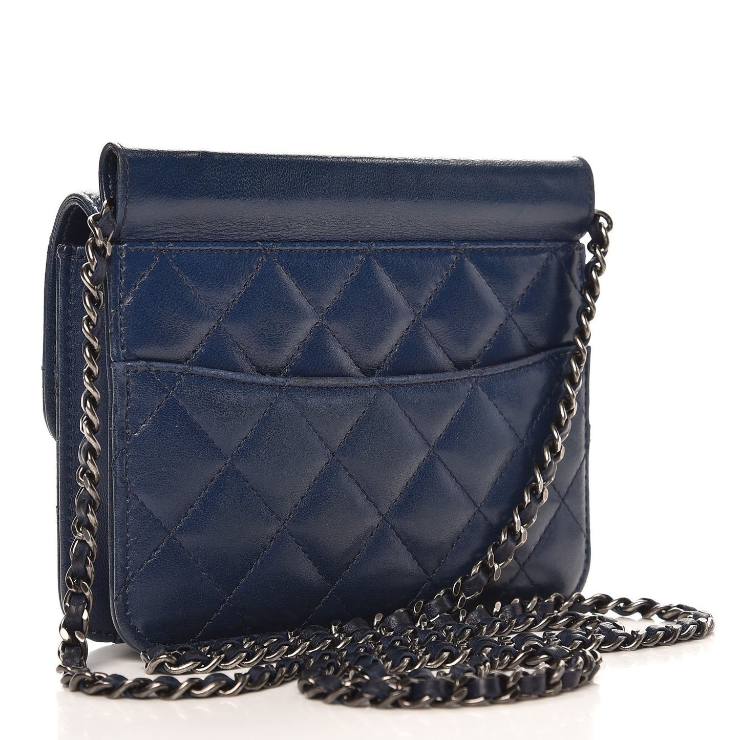 Lambskin Quilted Mini Crossing Times Flap Blue