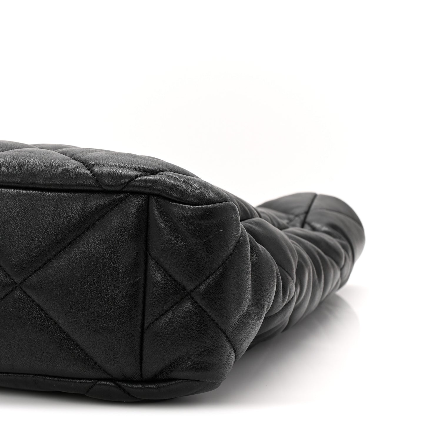 Lambskin Quilted Chanel 19 Shopping Bag Black
