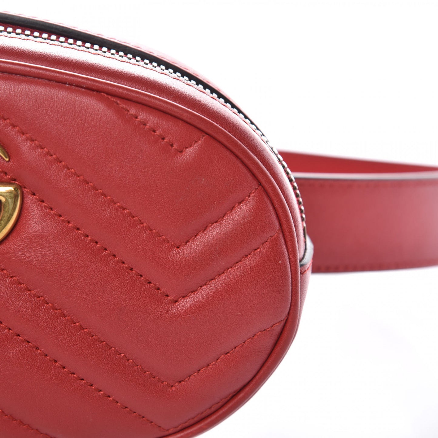 Calfskin Matelasse GG Marmont Belt Bag 95 38 Hibiscus Red