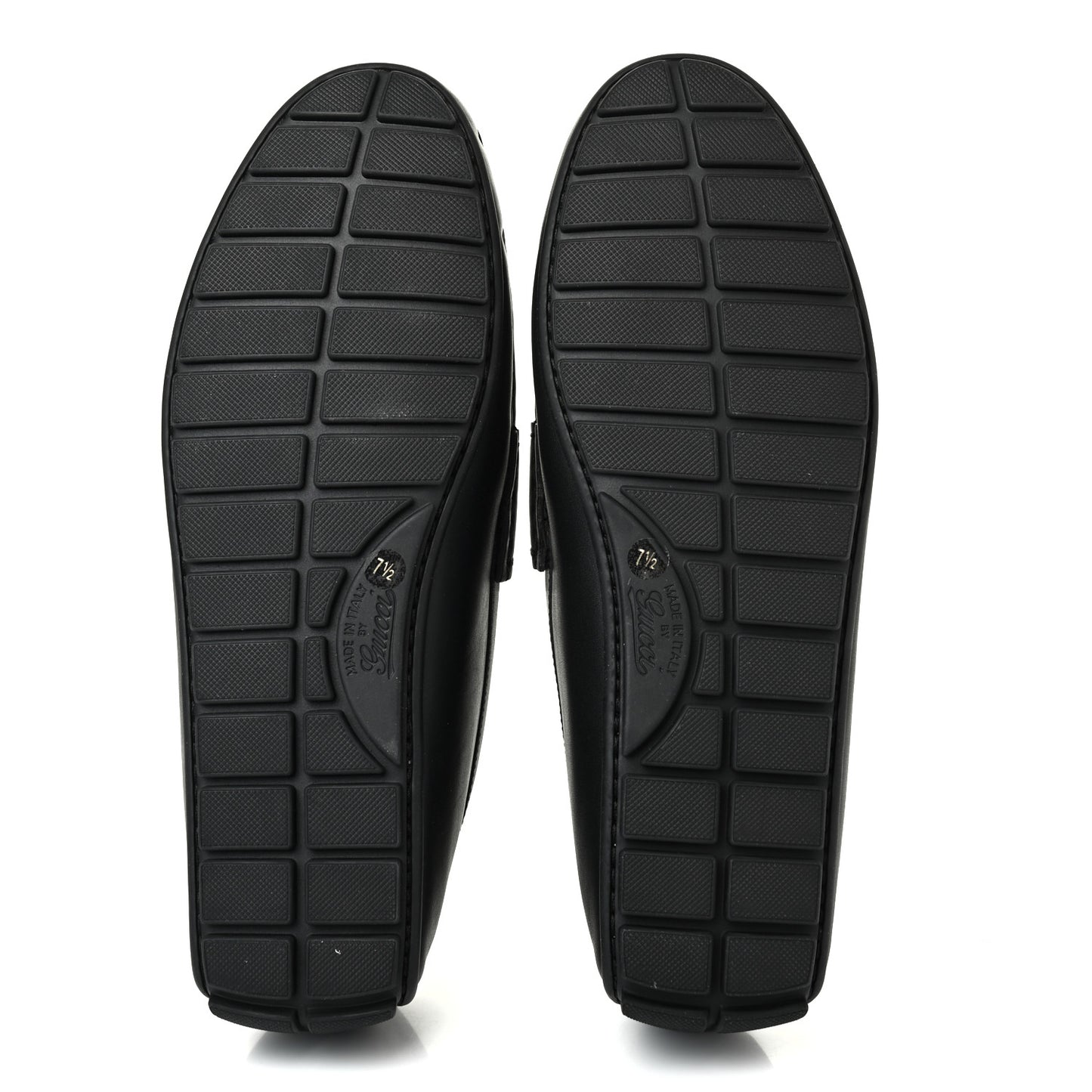 Calfskin Miro Soft Microguccissima Mens Driver Loafers 7.5 Black